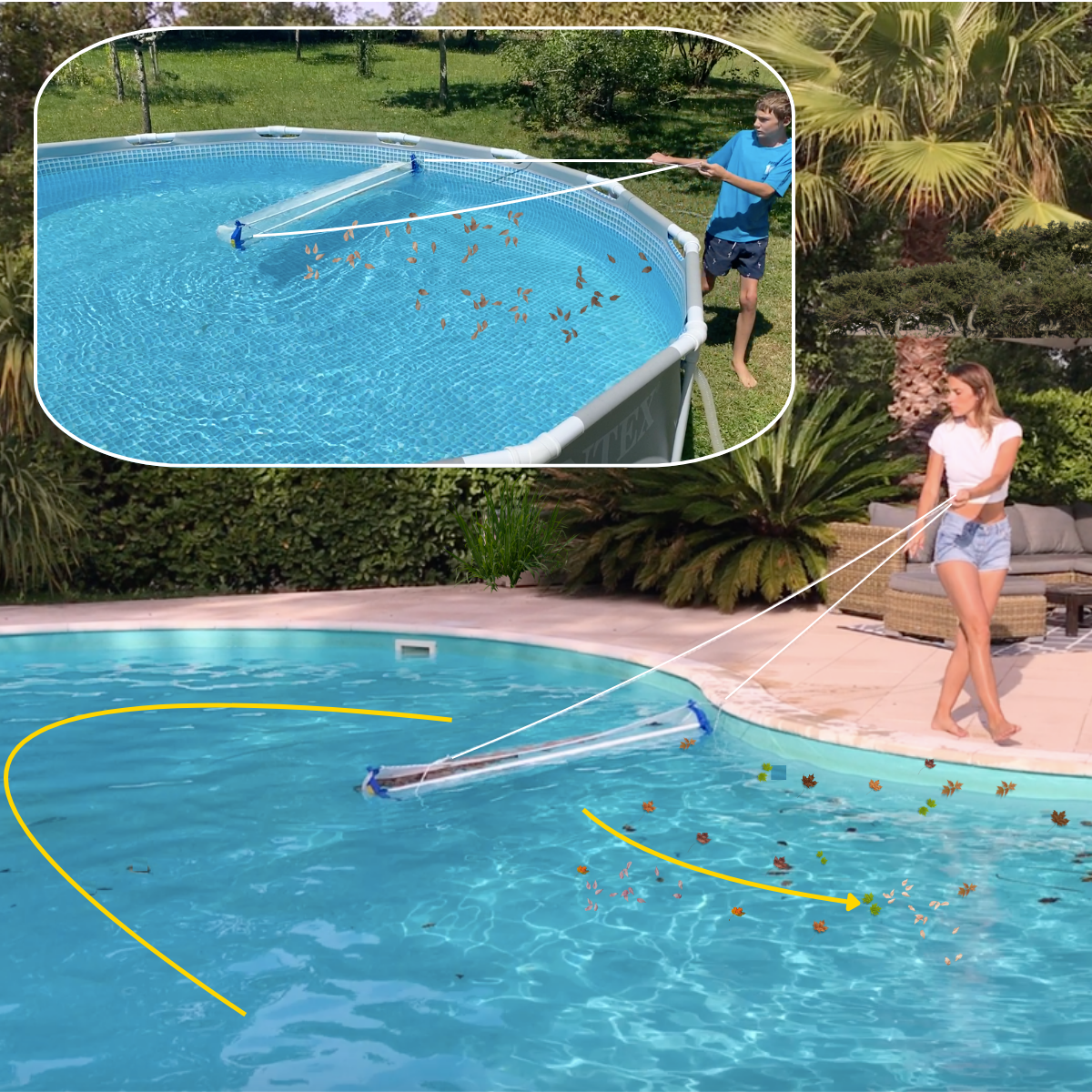 Epuisette piscine XXL Platypool 2 metres sans effort vue principale