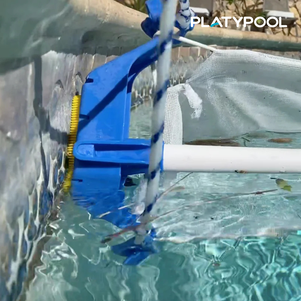 Nettoyage ligne eau piscine brosses integrees Platypool 2en1